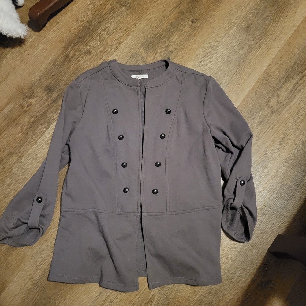 Maurices Gray Cotton Blend Military Style Blazer